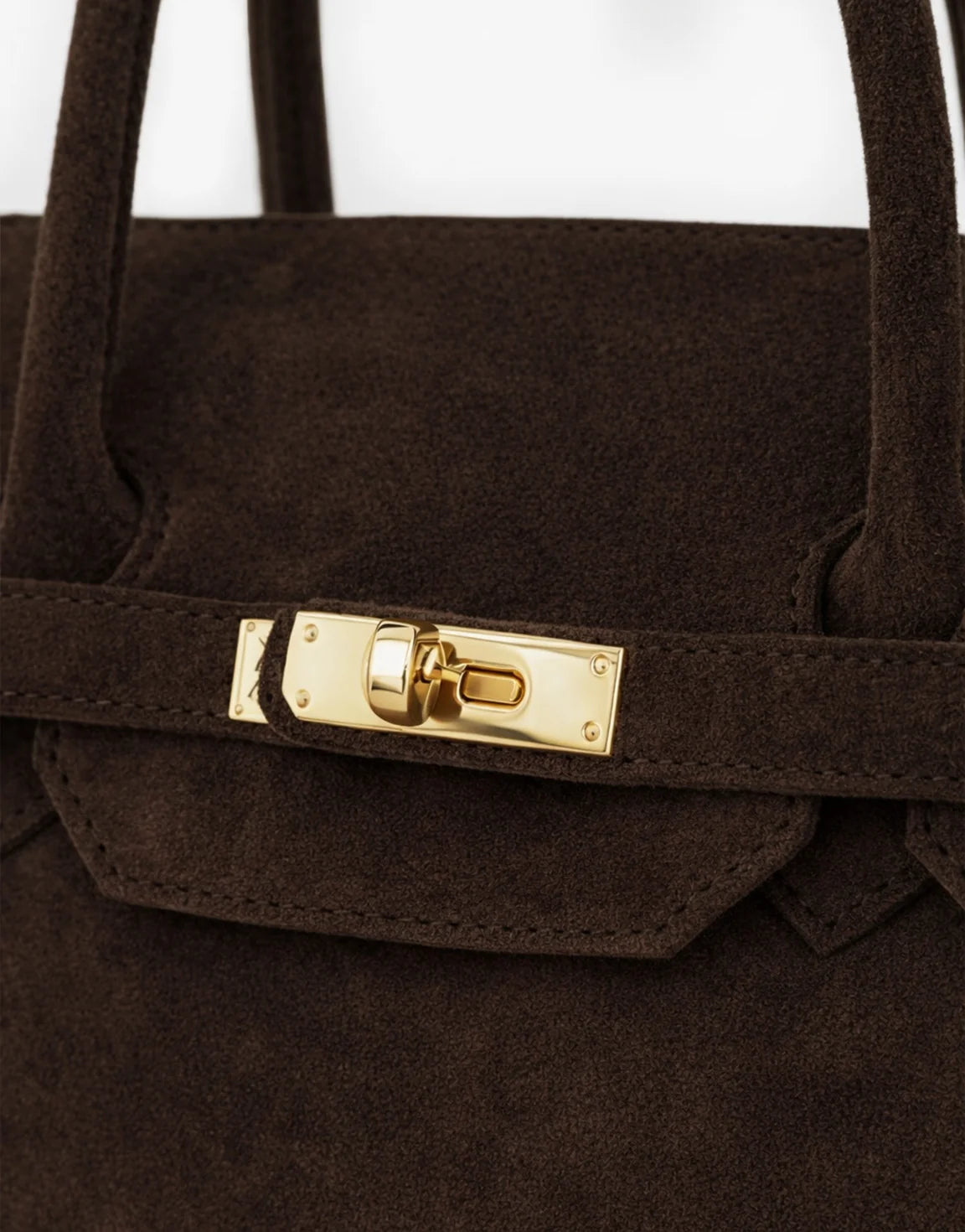 Dark Brown Suede "Burkon" Bag