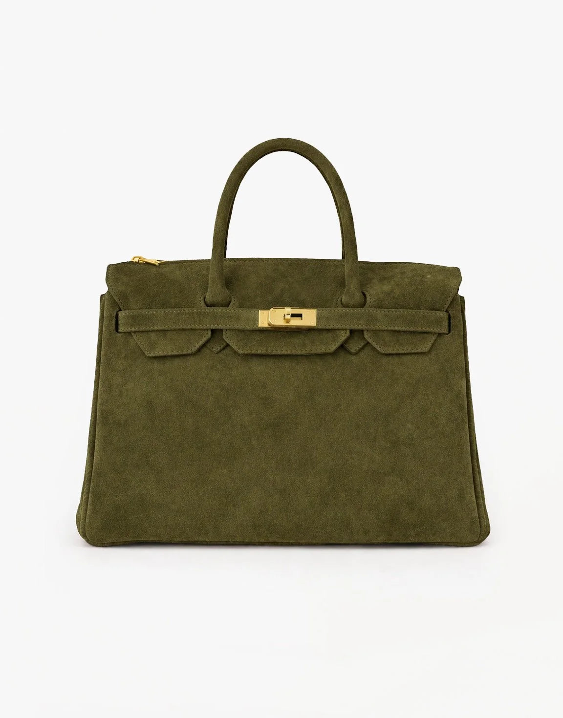 Khaki Suede "Burkon" Bag