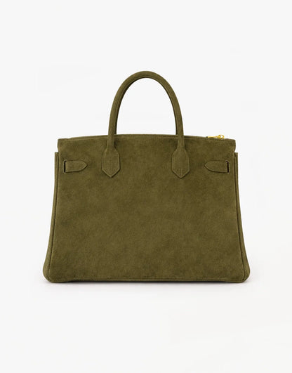 Khaki Suede "Burkon" Bag