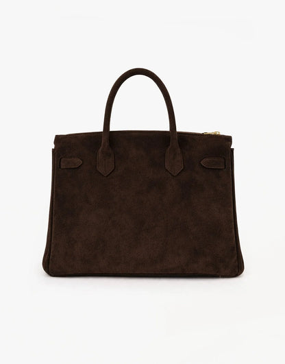 Dark Brown Suede "Burkon" Bag