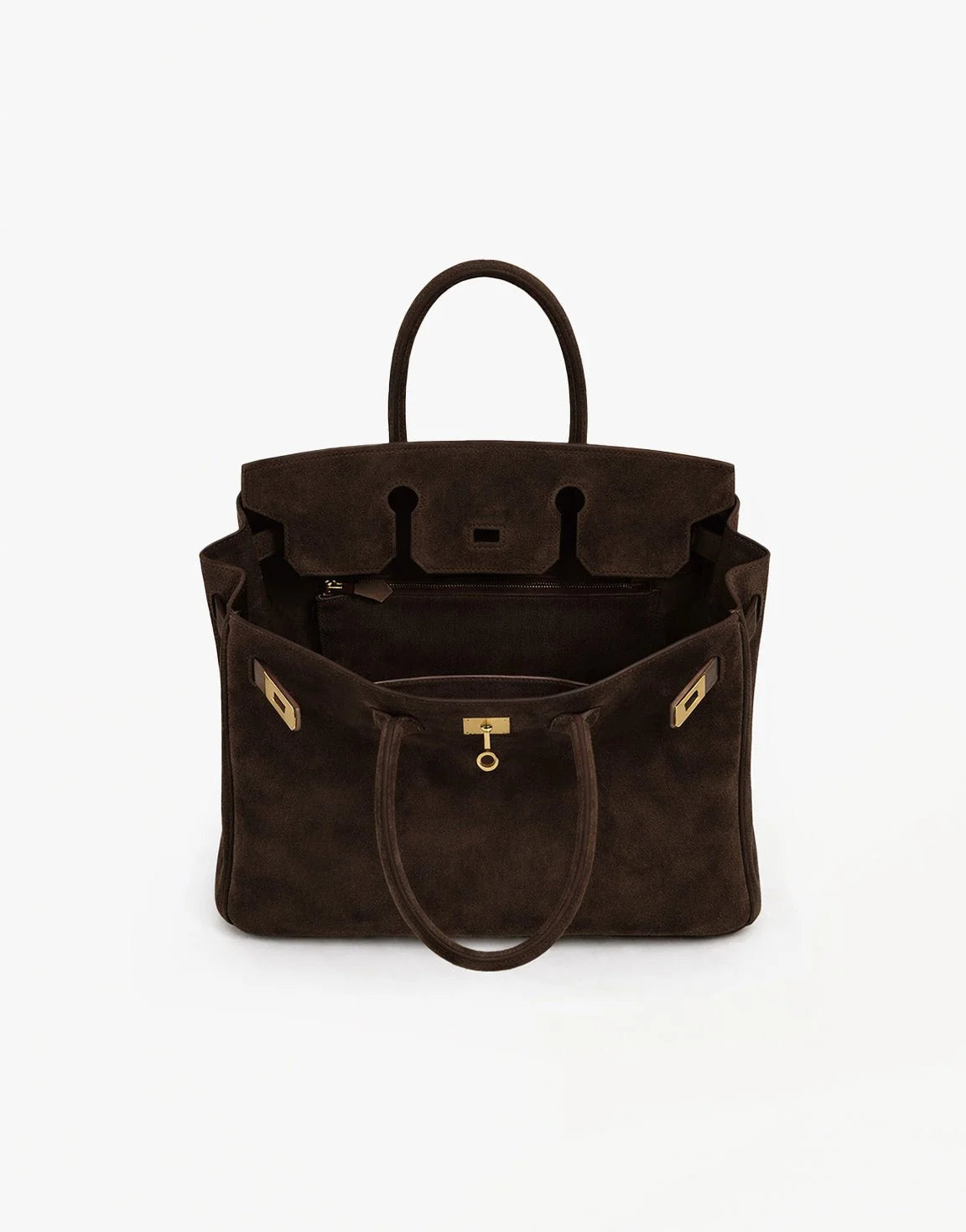 Dark Brown Suede "Burkon" Bag