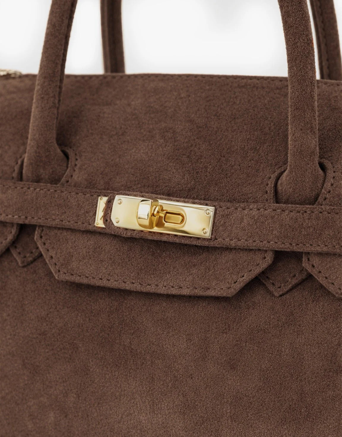 Taupe Suede "Burkon" Bag