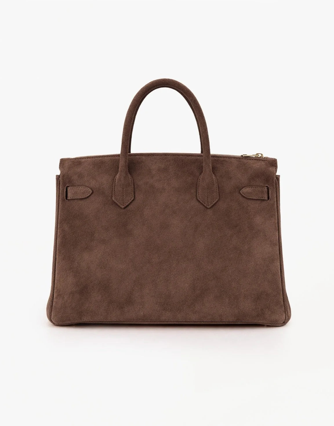 Taupe Suede "Burkon" Bag